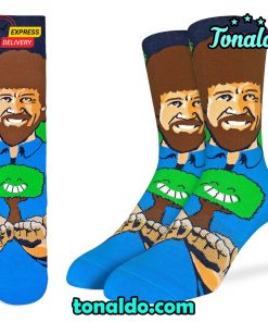 Bob Ross Happy Little Tree Socks