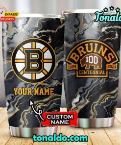 Boston Bruins 100th Anniversary Abstract Flow Stainless Tumbler