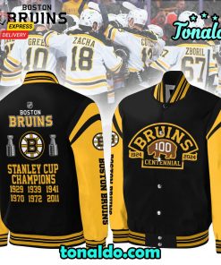 NHL Boston Bruins 100th Anniversary Baseball Jacket