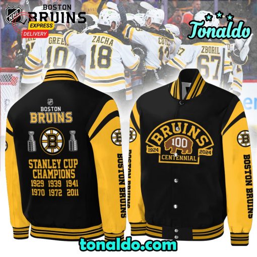 NHL Boston Bruins 100th Anniversary Baseball Jacket