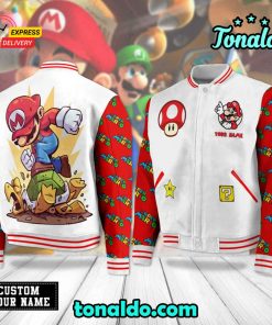 Super Mario Custom Baseball Jacket