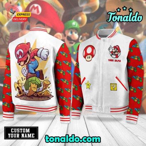 Super Mario Custom Baseball Jacket