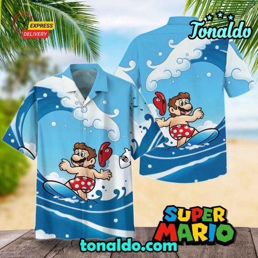 Super Mario Surfing Hawaiian Shirt