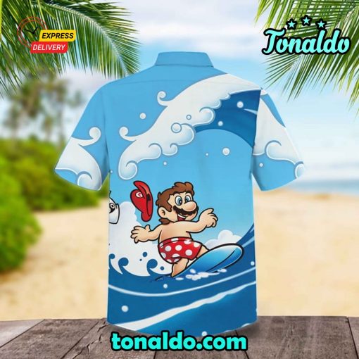 Super Mario Surfing Hawaiian Shirt