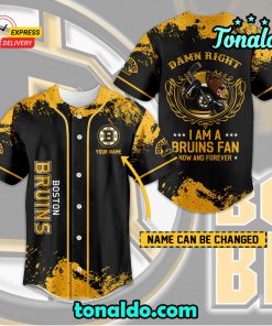 NHL Boston Bruins Custom Name Baseball Jersey