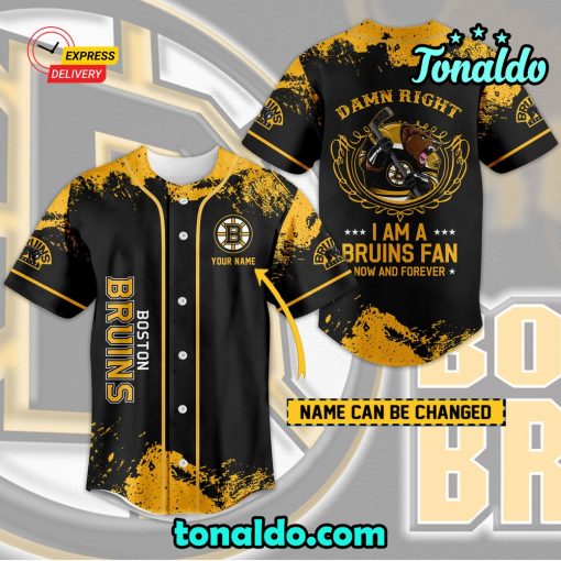 NHL Boston Bruins Custom Name Baseball Jersey