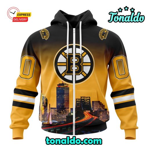 NHL Boston Bruins Special Design With Cityscape Hoodie