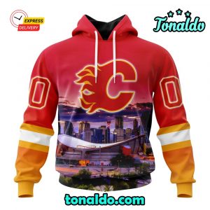 NHL Calgary Flames Special Design With City Skyline