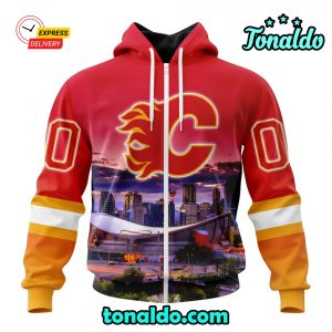 NHL Calgary Flames Special Design With City Skyline