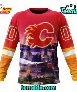 NHL Calgary Flames Special Design With City Skyline