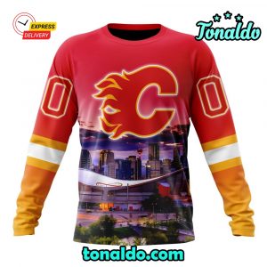 NHL Calgary Flames Special Design With City Skyline