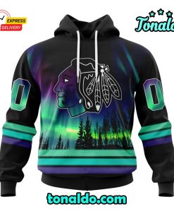 NHL Chicago Blackhawks Special Design With Northern Lights Hoodie