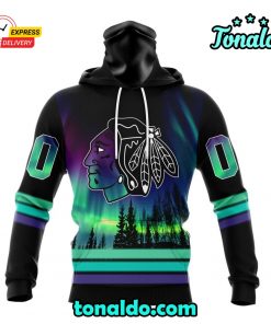 NHL Chicago Blackhawks Special Design With Northern Lights