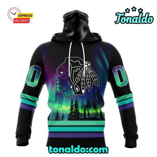 NHL Chicago Blackhawks Special Design With Northern Lights Hoodie