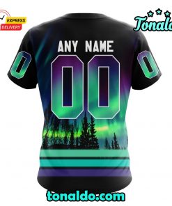 NHL Chicago Blackhawks Special Design With Northern Lights