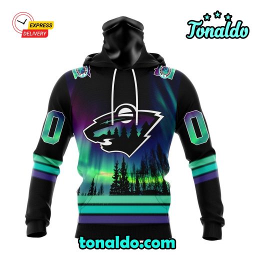 NHL Minnesota Wild Special Design With Northern Lights Hoodie