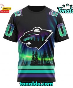 NHL Minnesota Wild Special Design With Northern Lights