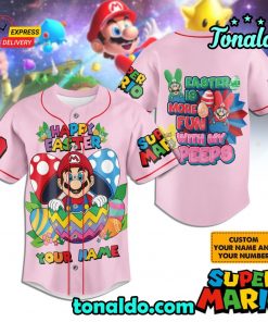 Pink Mario Baseball Jersey