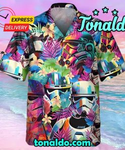 Star Wars Colorfull Floral Stormtrooper Artwork Haiwaiian Shirt