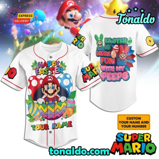 White Super Mario Baseball Jersey