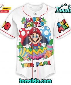 White Mario Baseball Jersey