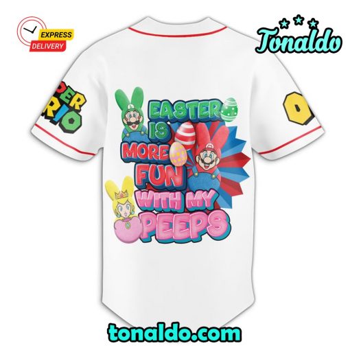 White Super Mario Baseball Jersey